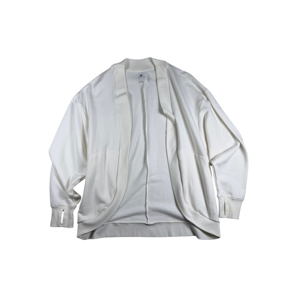 all in motion Sweaters - All in Motion Womens Cream Open Front Cardigan Sweatshirt Thumbholes Pockets S